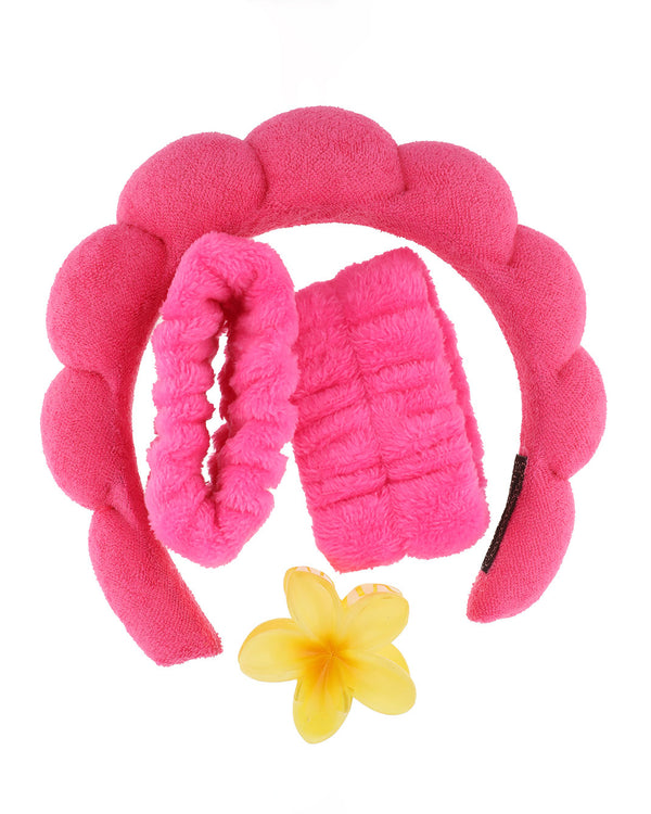 Set Cloudy | Vincha + Muñequeras + Broche Rosa