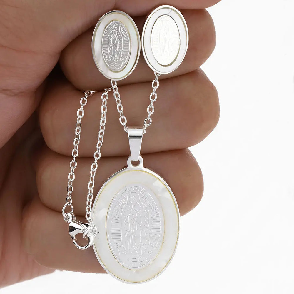 Set Naia | Acero Blanco (Colgante + Aros)