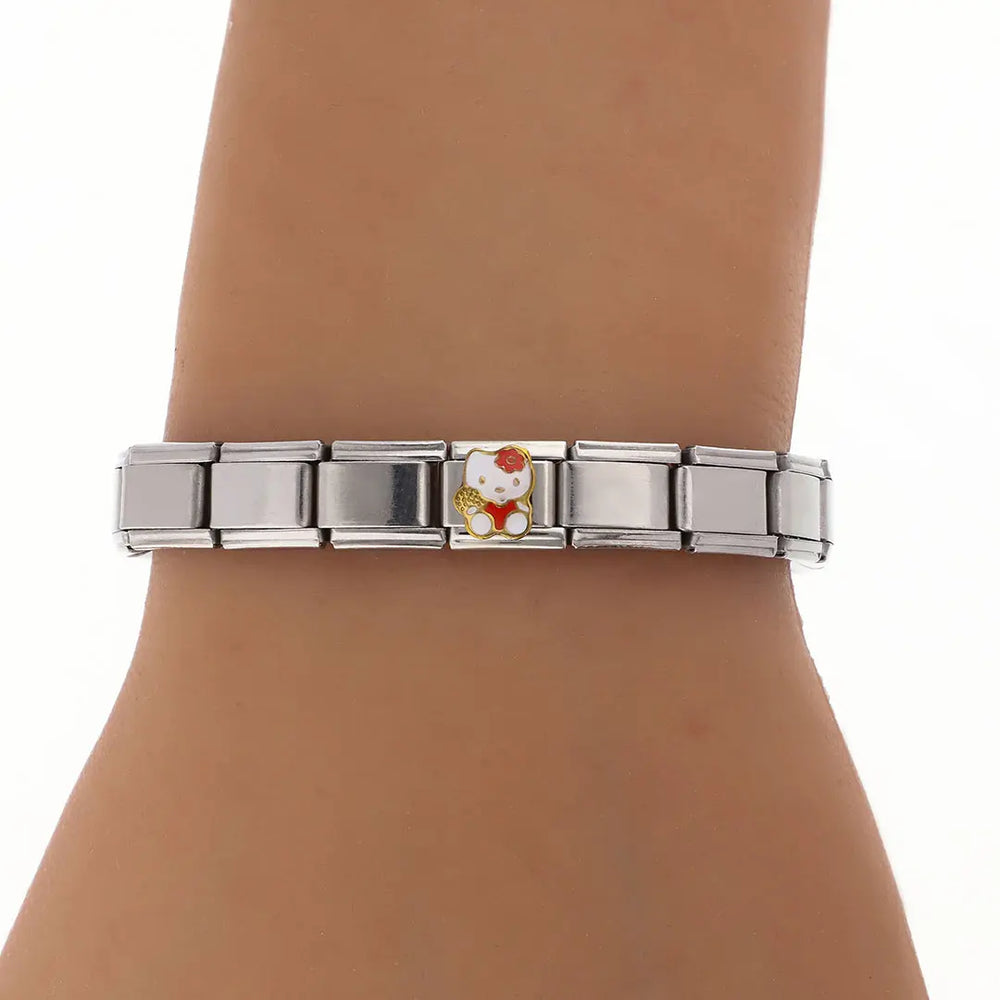 Pulsera Italiana Acero Quirurgico Kitty