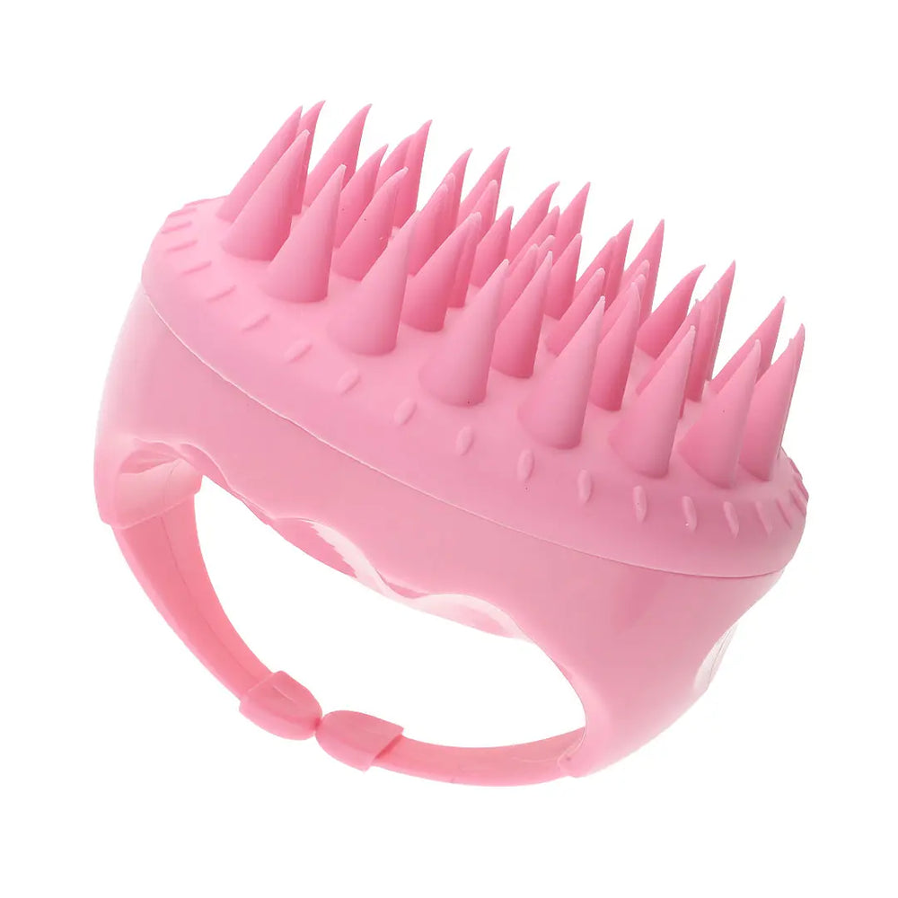 Cepillo Masajeador Capilar de Silicona Rosa