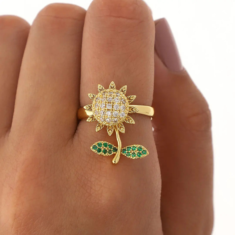 Anillo Sofi | Acero Dorado (Anti Estrés - Regulable)