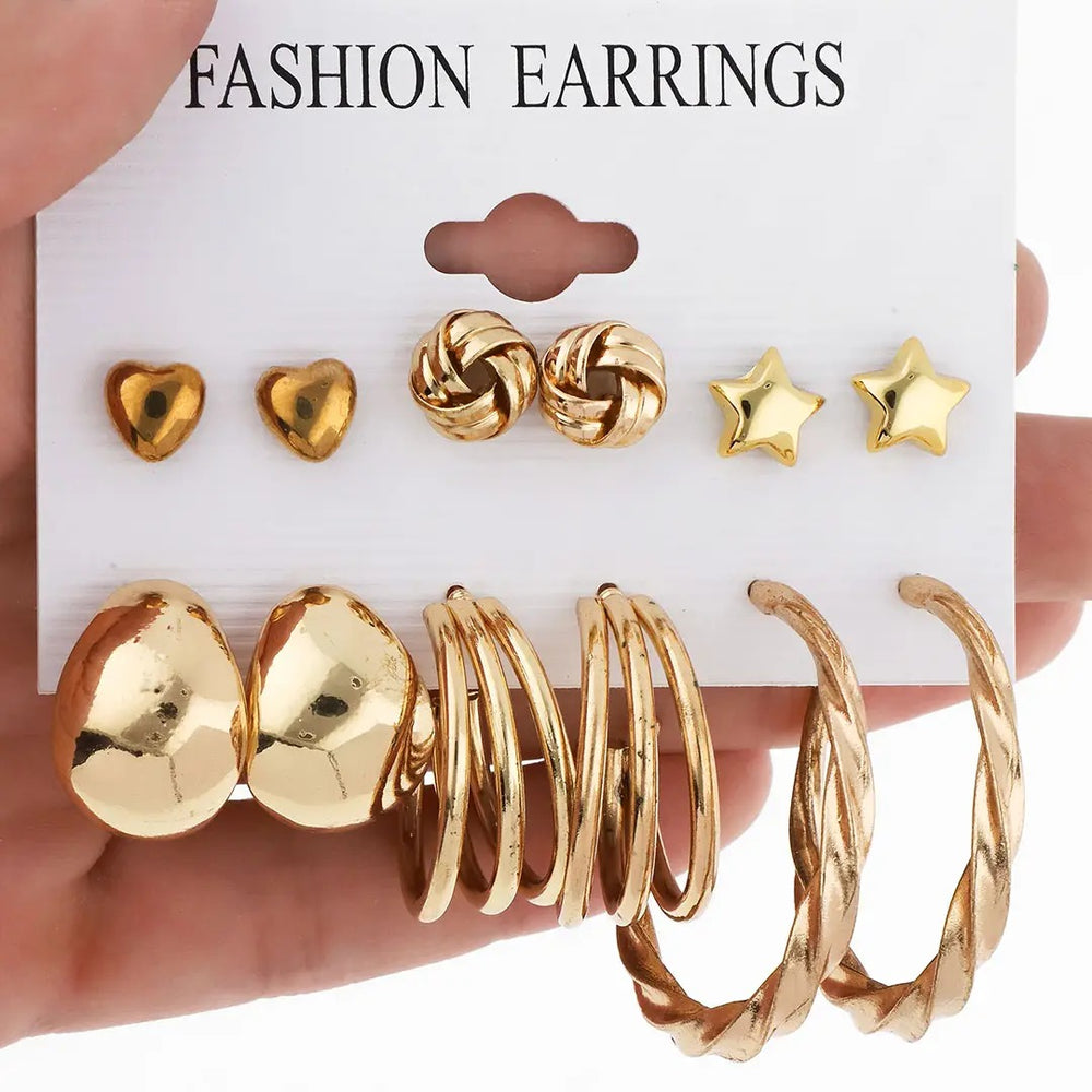 SET AROS DORADOS BIJOU PARES