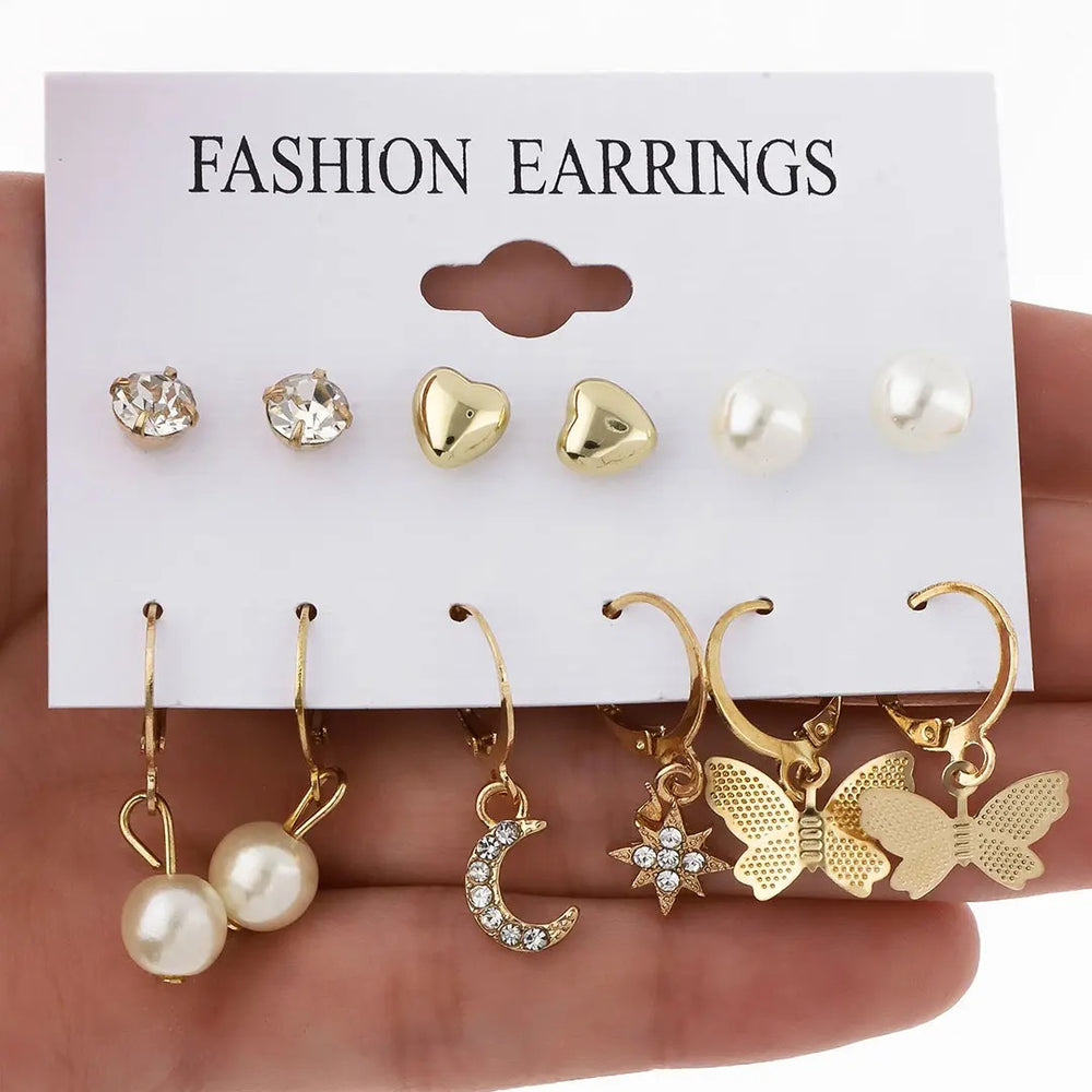 SET AROS DORADOS BIJOU 6 PARES