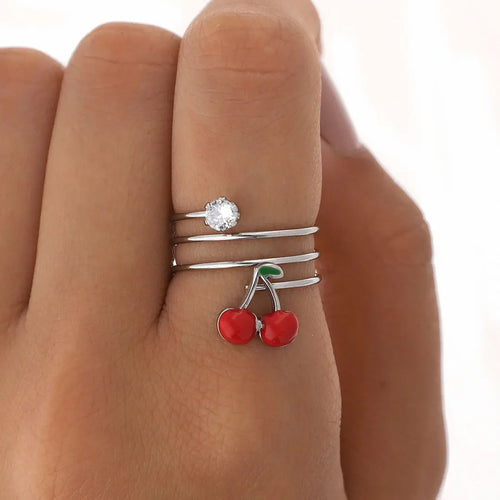 Anillo Cereza Acero Quirurgico
