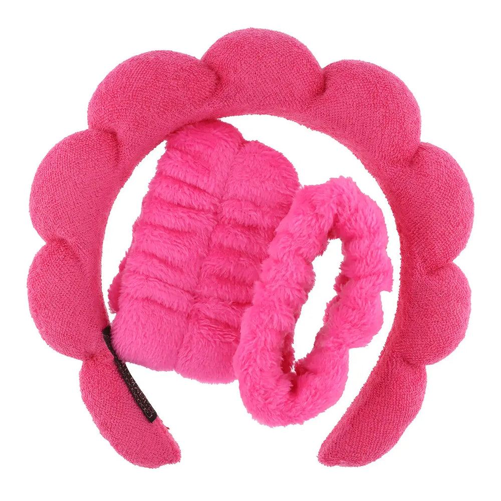 Set de Skincare Vincha + Muñequeras Rosa